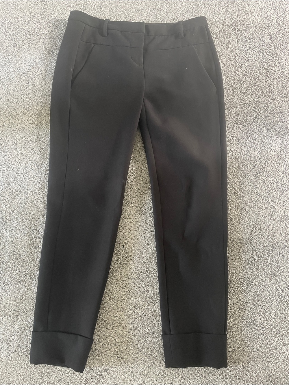 Halston Heritage Black Cropped Dress Pants sz 4 cuffed